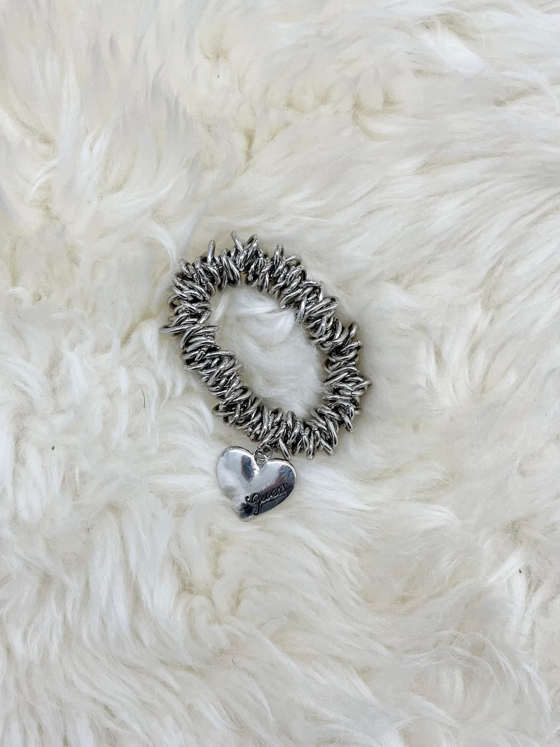 게스 하트 로고 실버 팔찌 상품이미지4