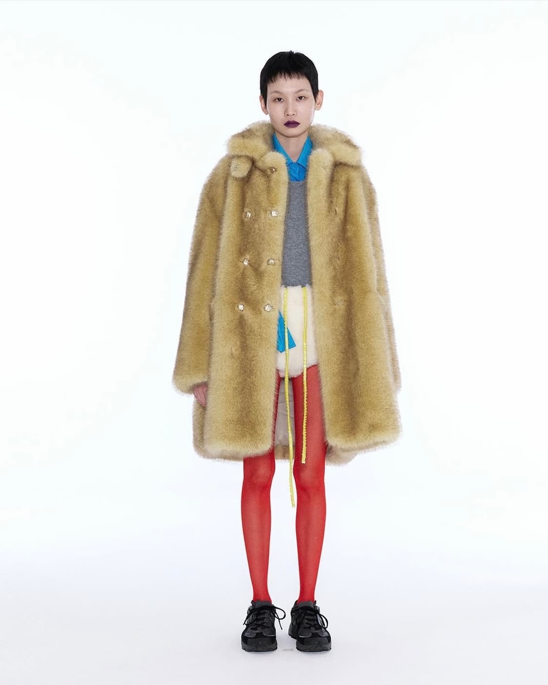 [새상품] 낸시부 더블 브레스티드 퍼 코트 상품이미지5