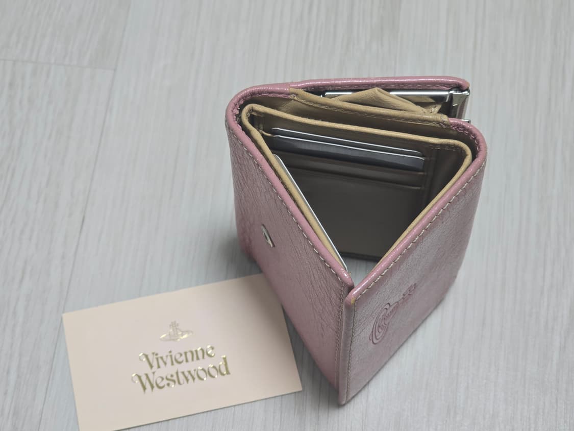 일본 빈티지 비비안 웨스트우드 핑크 가죽 반지갑 상품이미지6