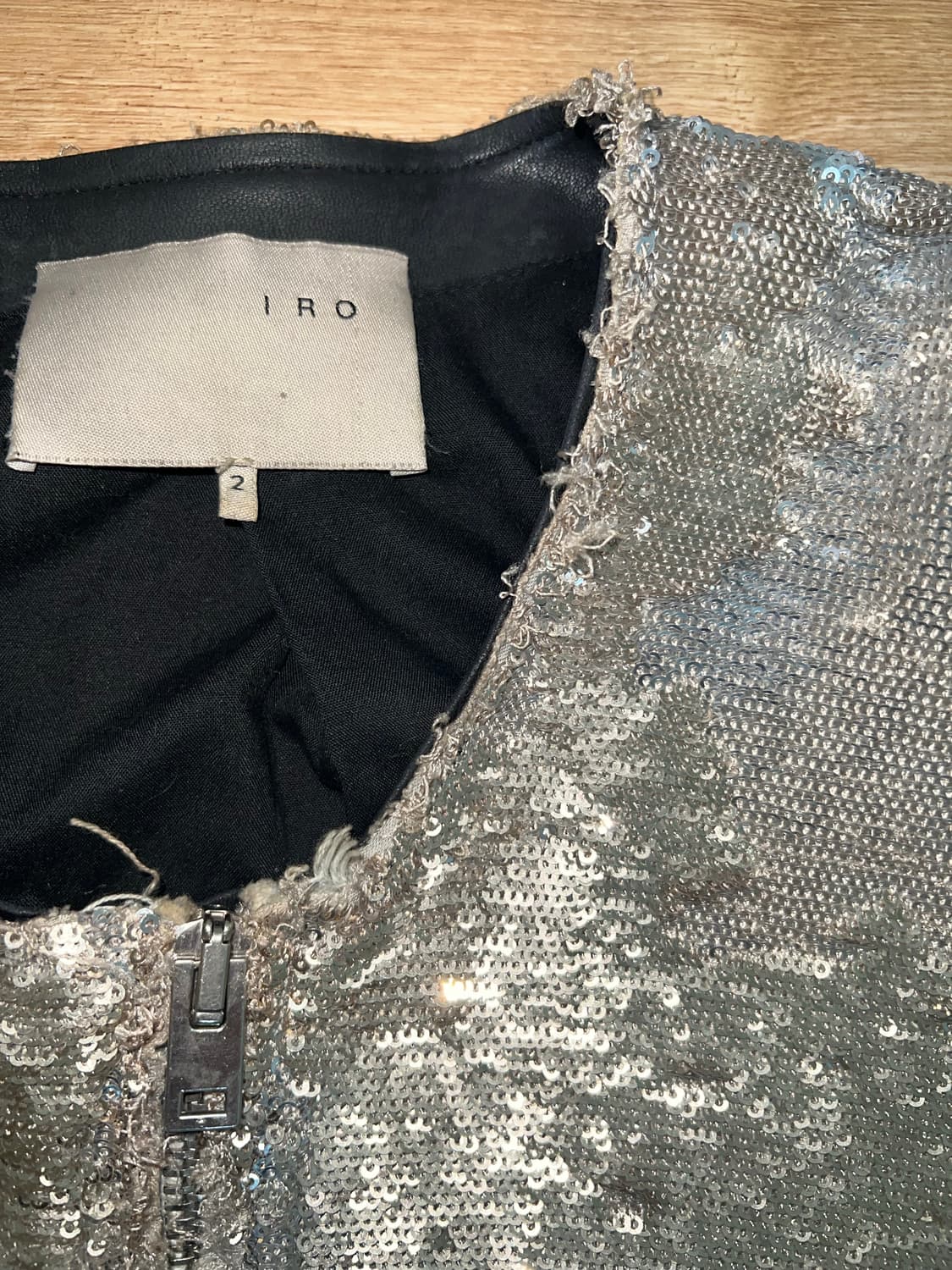 IRO Metallic Silver Collarless Jacket 상품이미지3