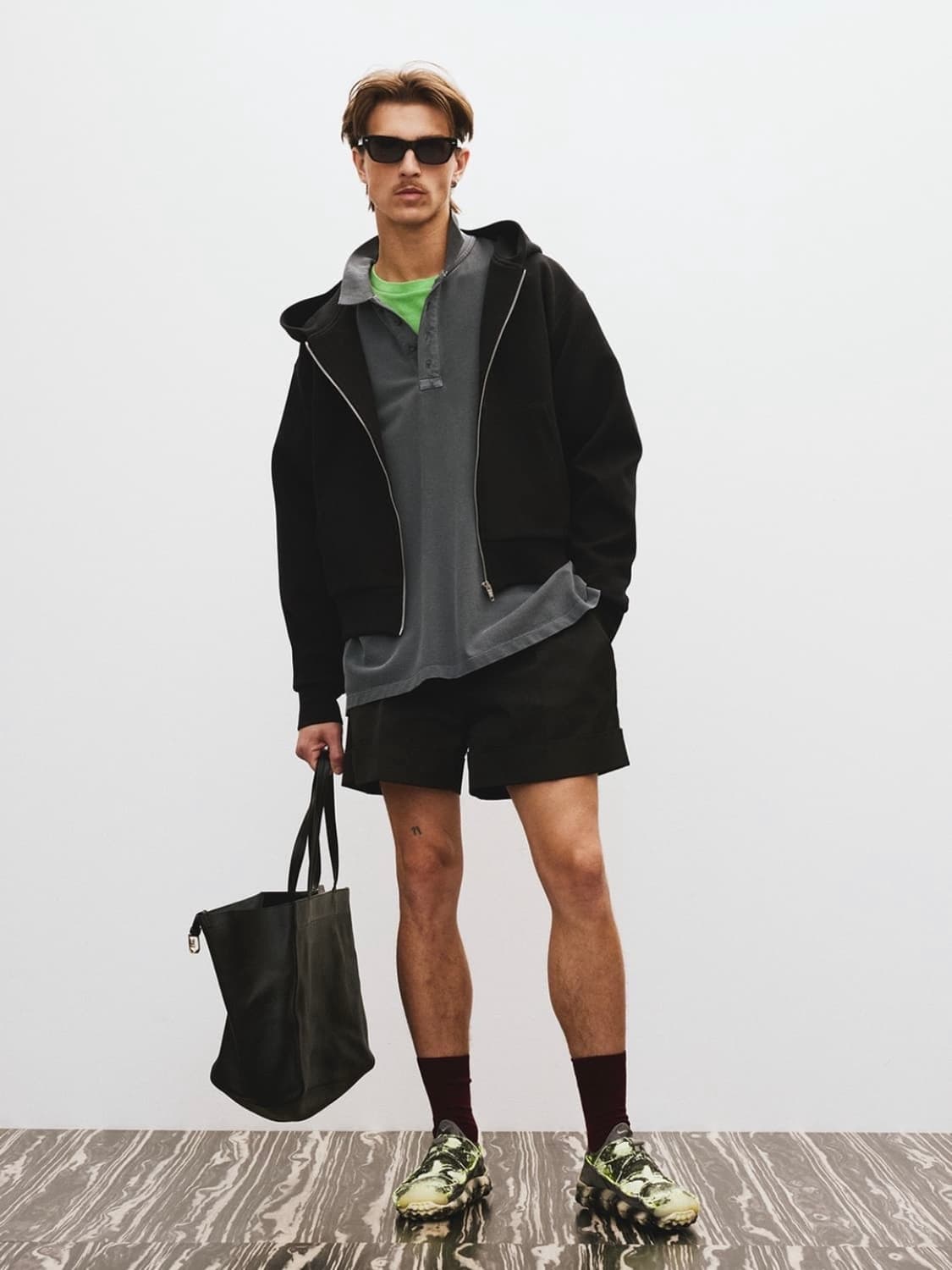 [L] 렉토 로고 디테일 크롭 후드집업 블랙 상품이미지4