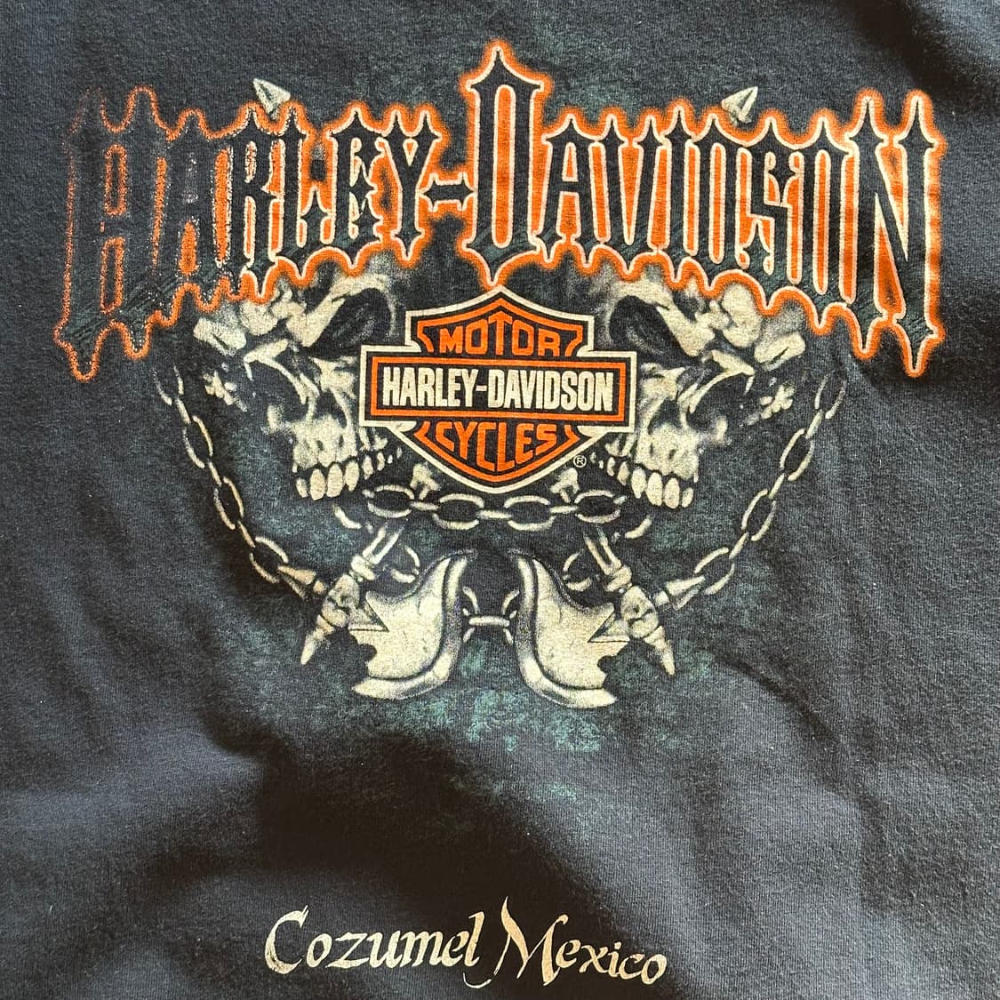00s Harley-Davidson Skull & Axe - 2XL 상품이미지1