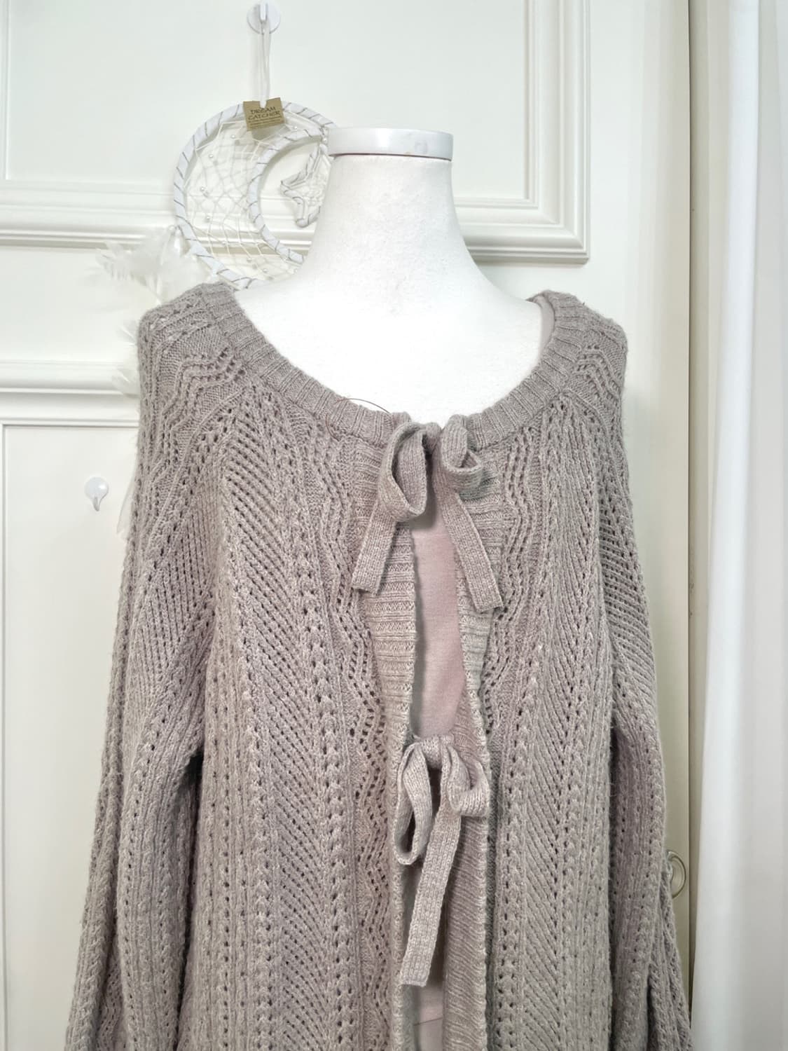 SM2 lavender gray bow point cardigan 상품이미지6