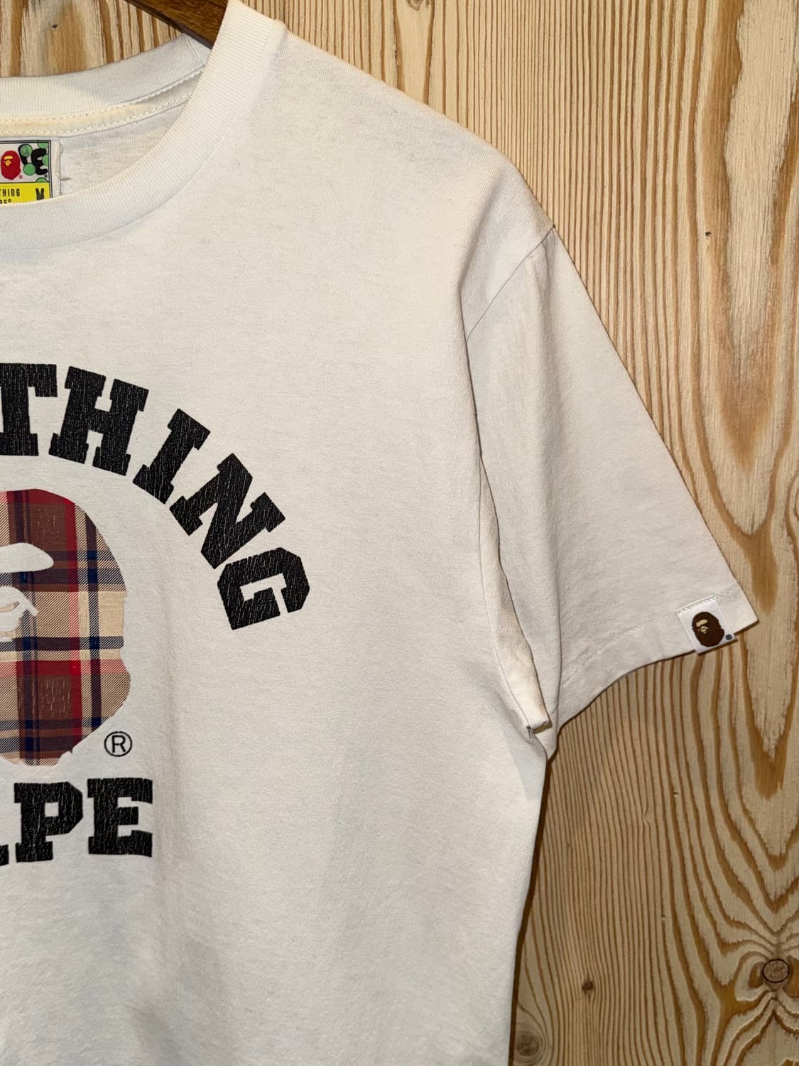 베이프 체크 컬리지 반팔 티셔츠 상품이미지3