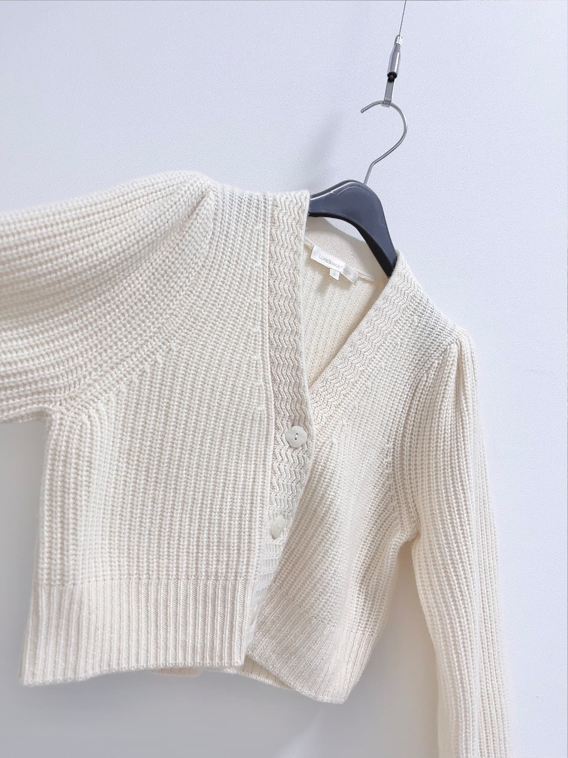 LOVE SHACK FANCY 크림 크롭 울 캐시미어 가디건 상품이미지7