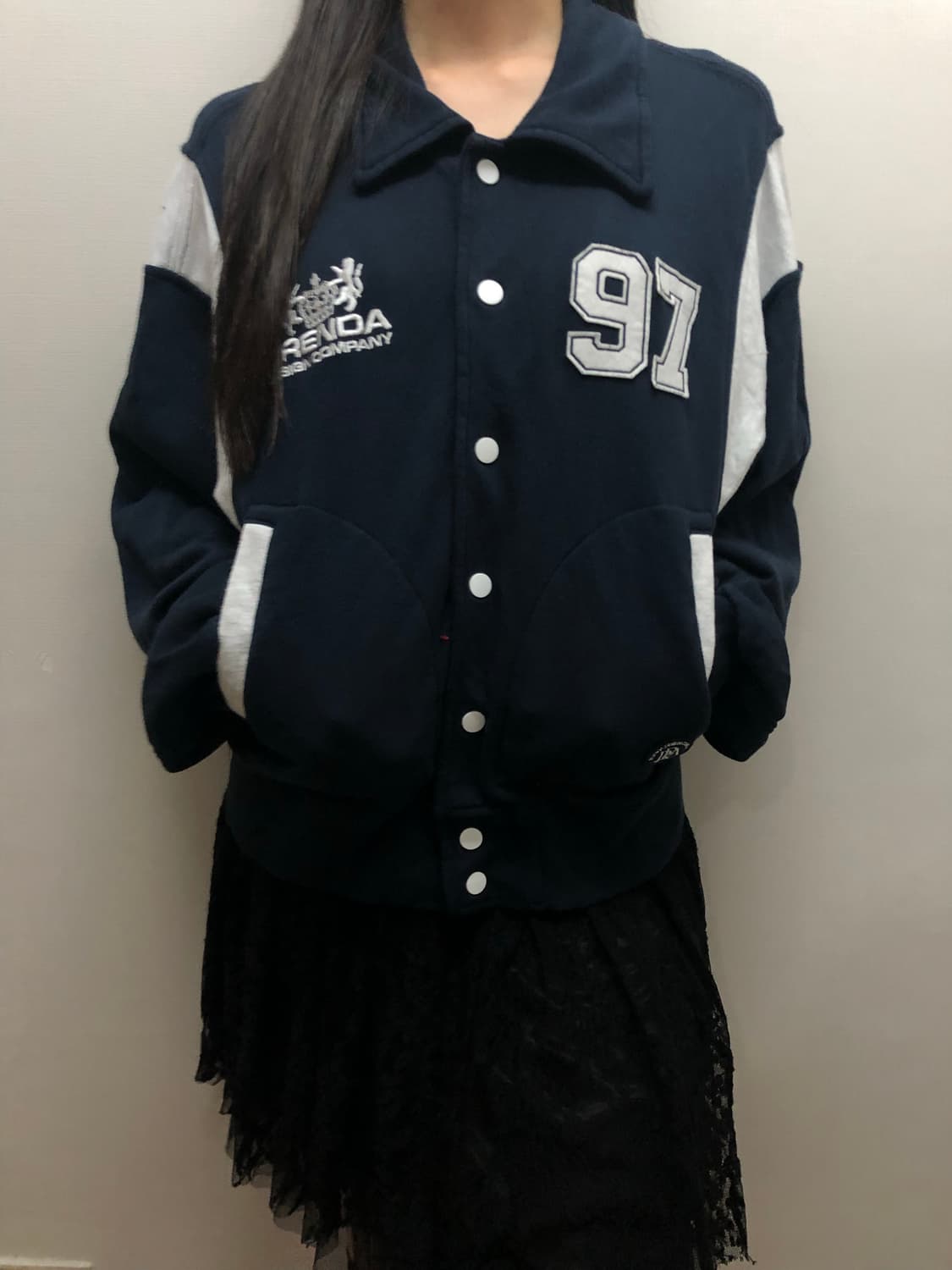 빈티지 프렌다 네이비 바시티 자켓 상품이미지5