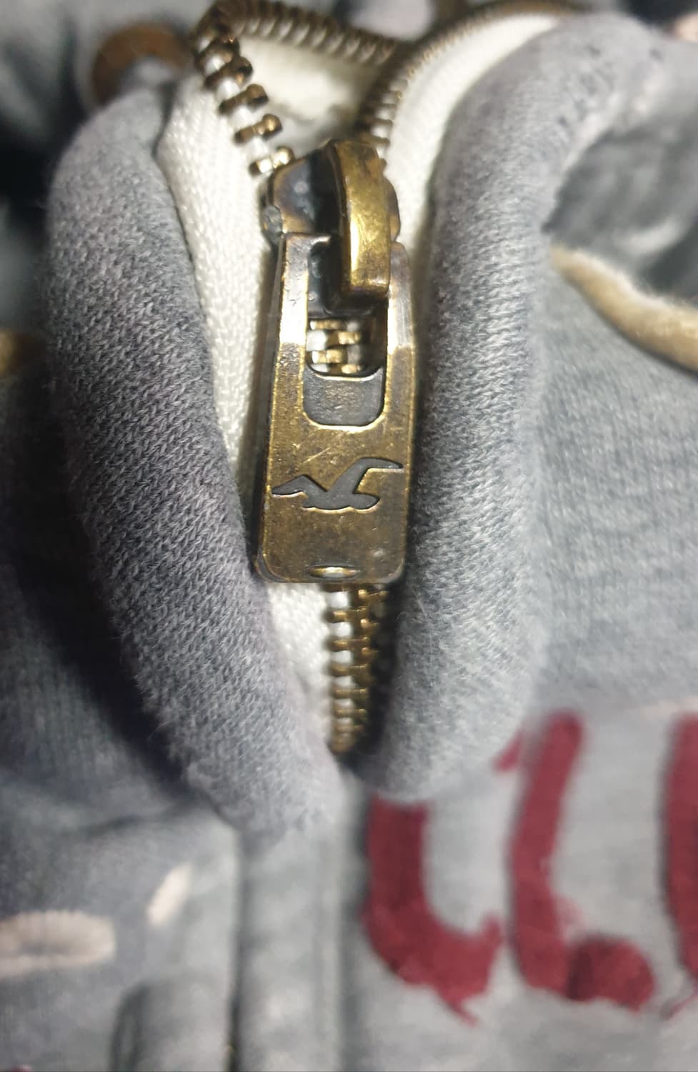 홀리스터 00s Y2K 디스트로이드 컷오프라인 더티 후드집업 그레이(L) 상품이미지4