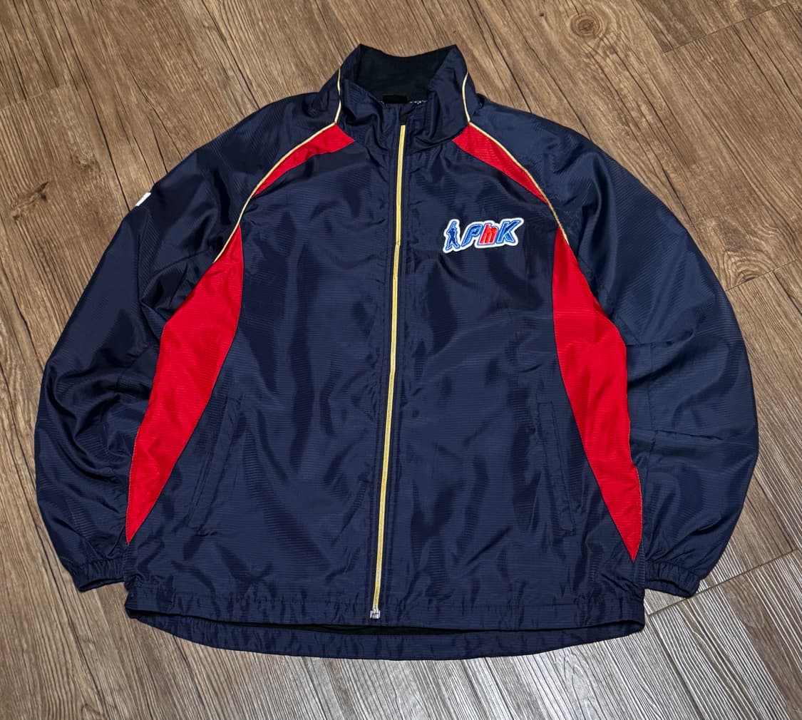 팀사이드 네이비 레드 올드스쿨 바람막이 점퍼 상품이미지2