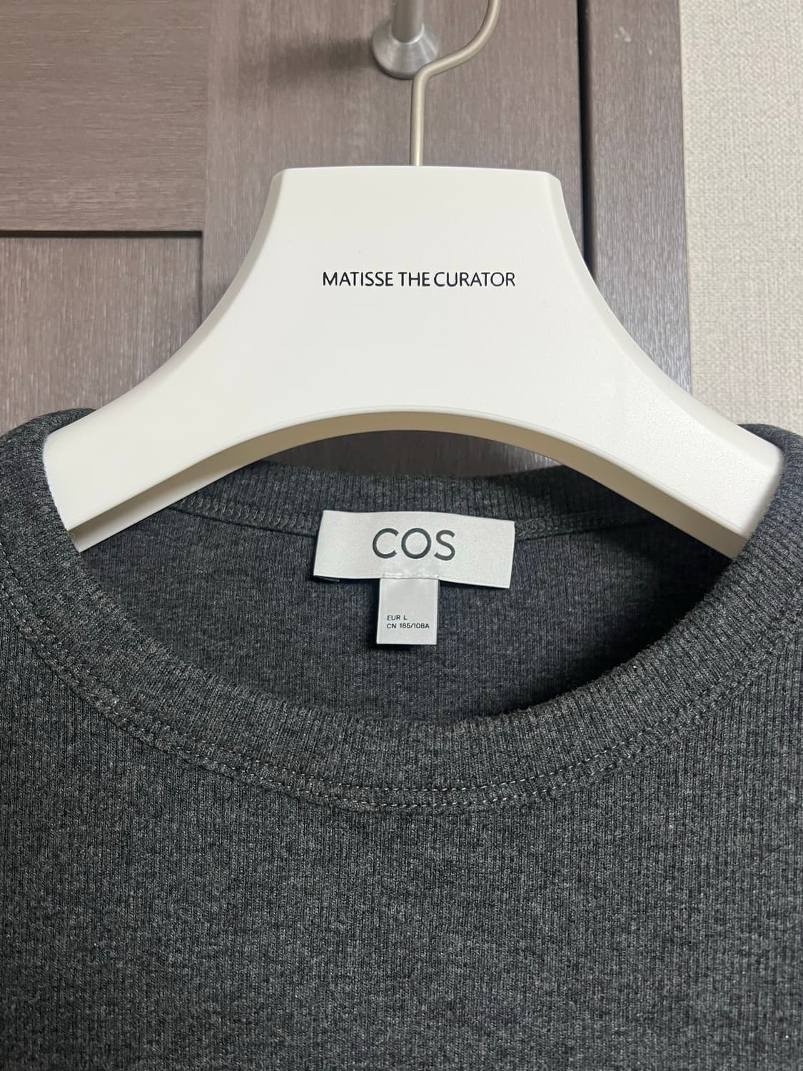 cos 슬림 리브드 코튼 롱슬리브 다크그레이 L 새상품 상품이미지4