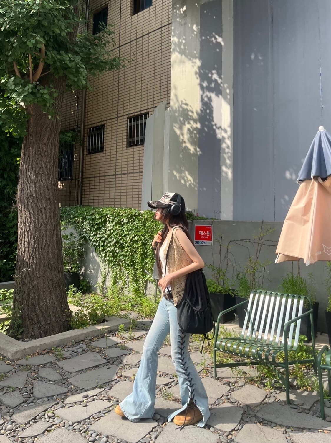 데님 아일렛 디테일 부츠컷 팬츠 상품이미지2