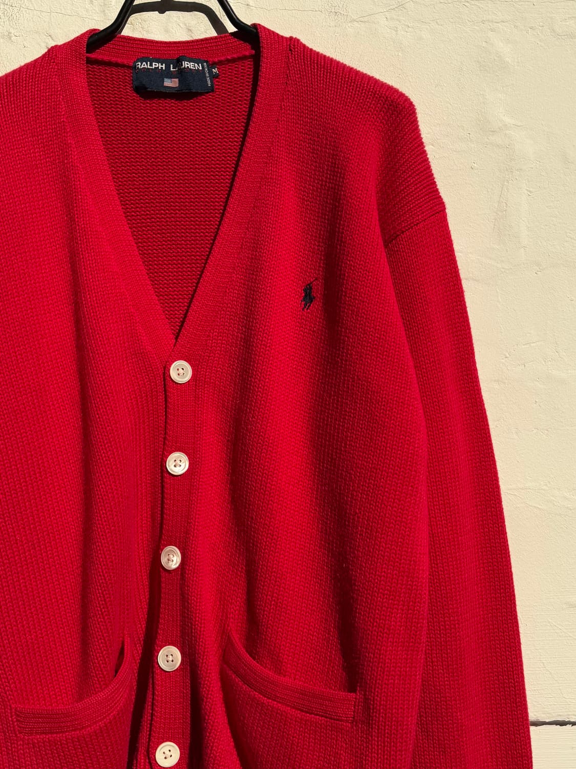 Ralph Lauren 랄프로렌 폴로 레드 코튼 가디건 M 상품이미지3