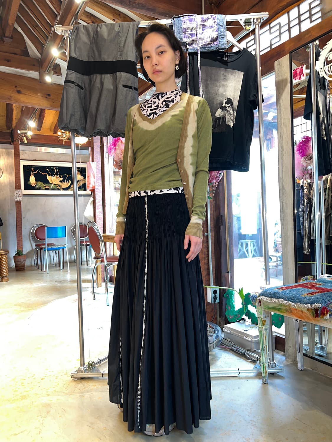 ALYSI hand embroidered long skirt 상품이미지4