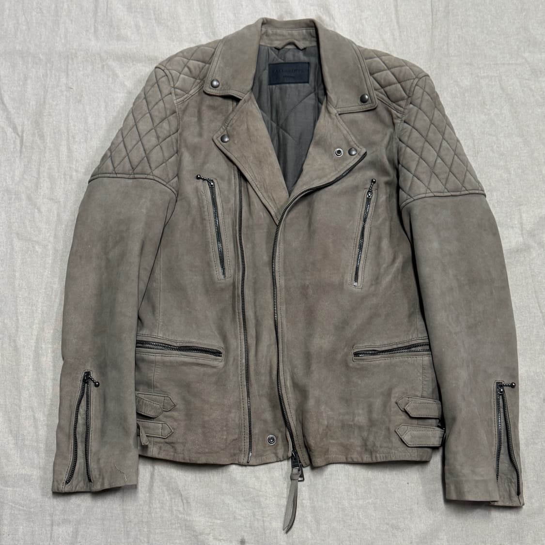 올세인츠 켄지 양가죽 스웨이드 바이커 자켓 M 상품이미지1