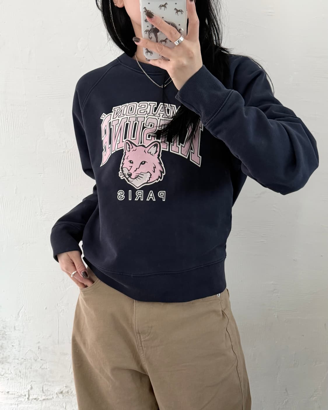 Maison Kitsune 메종키츠네 캠퍼스폭스 어드저스티스 맨투맨 상품이미지2