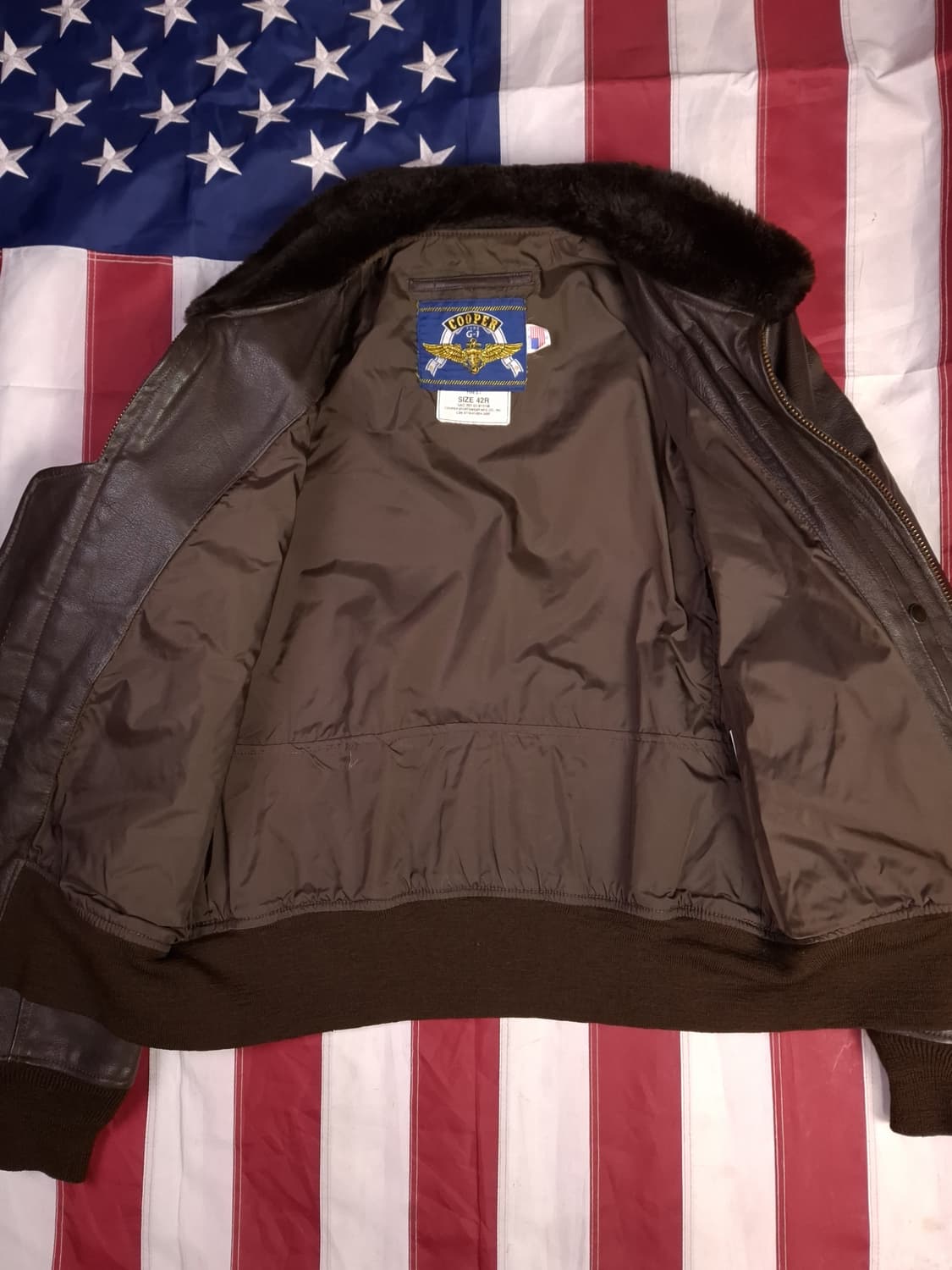 오리지날 미국제조 쿠퍼 미해군 G-1 리얼레더 항공점퍼 상품이미지8