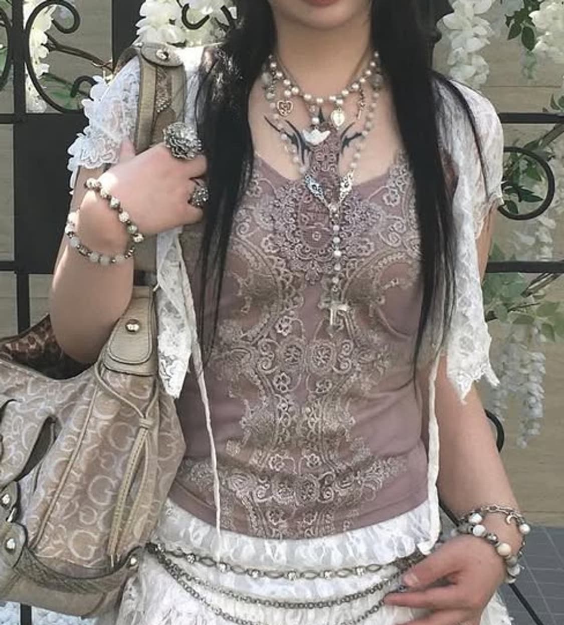 큐빈티지 페어리 나시 슬리브리스 상품이미지2