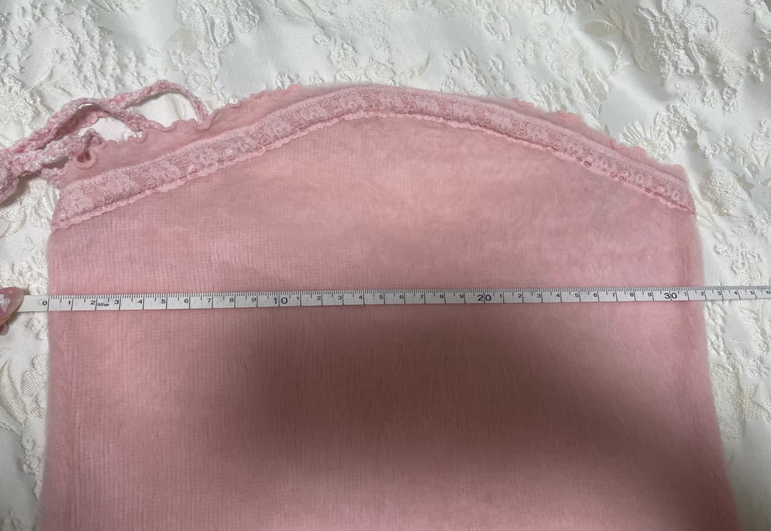 리즈리사 폼폼 캐미솔 핑크 /딸기우유 나시 끈나시 슬립 슬리브리스 상품이미지6