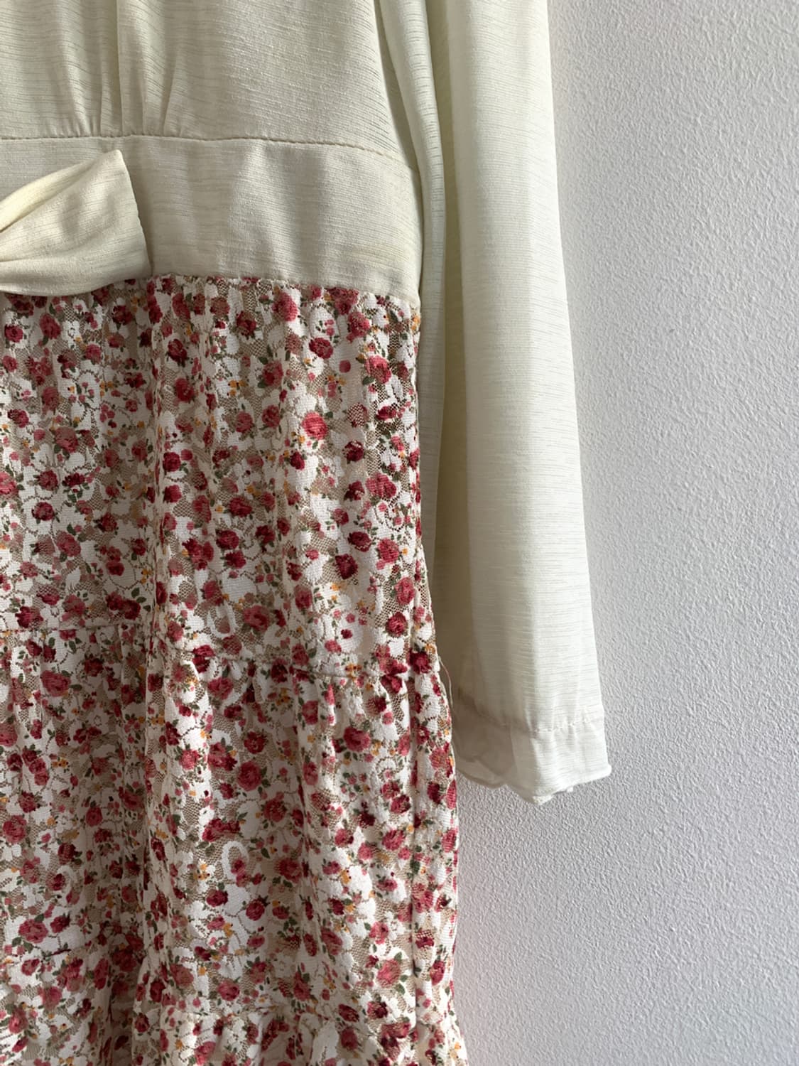 Floret lace u neck ribbon dress 상품이미지7