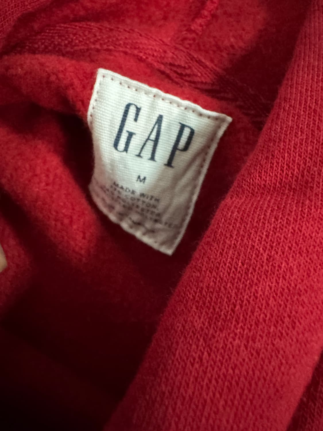 GAP 갭 레드 스웻 기모 후드티 M 상품이미지3