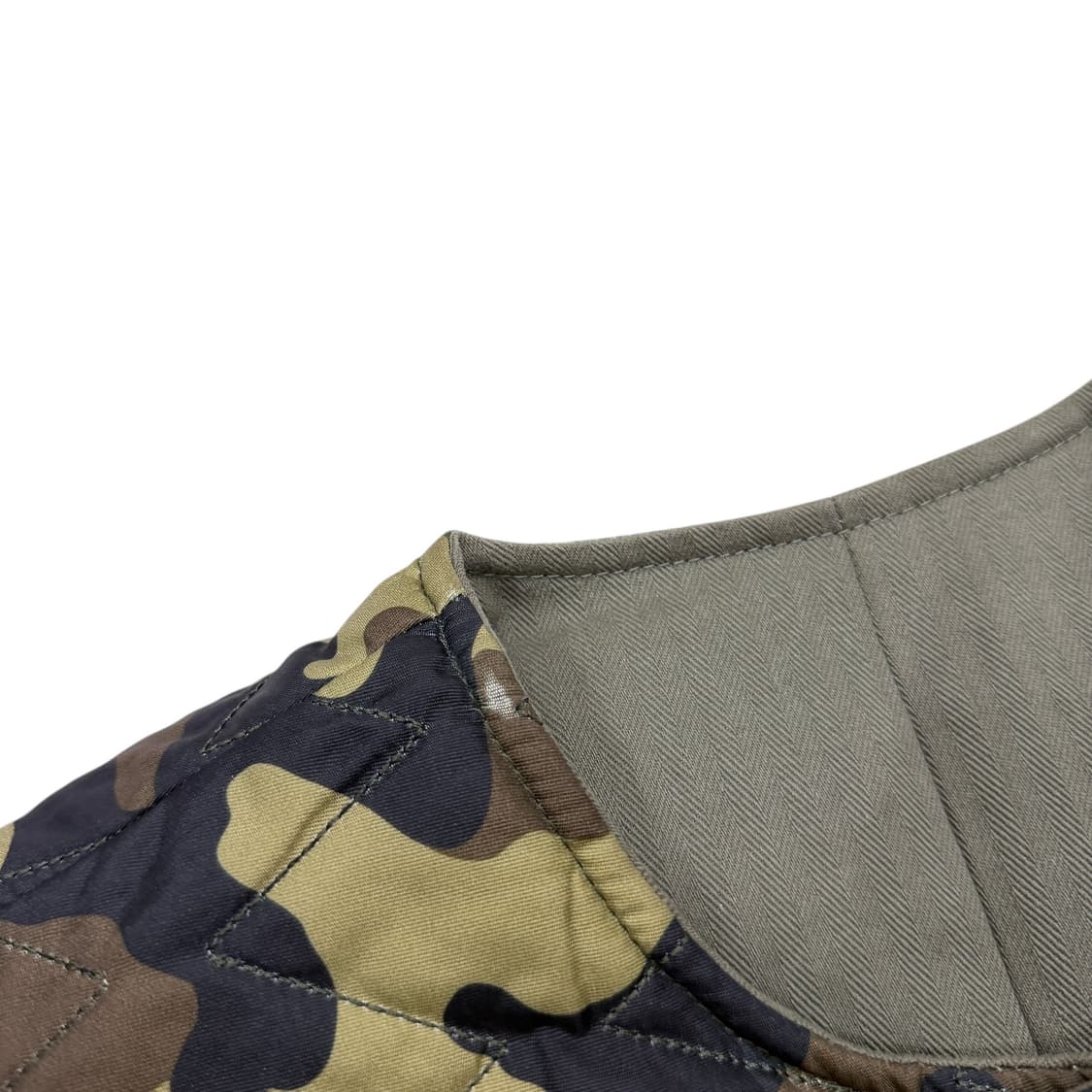 87MM mmlg 카모 퀄팅 카키 리버서블 양면 조끼 베스트 M 상품이미지6