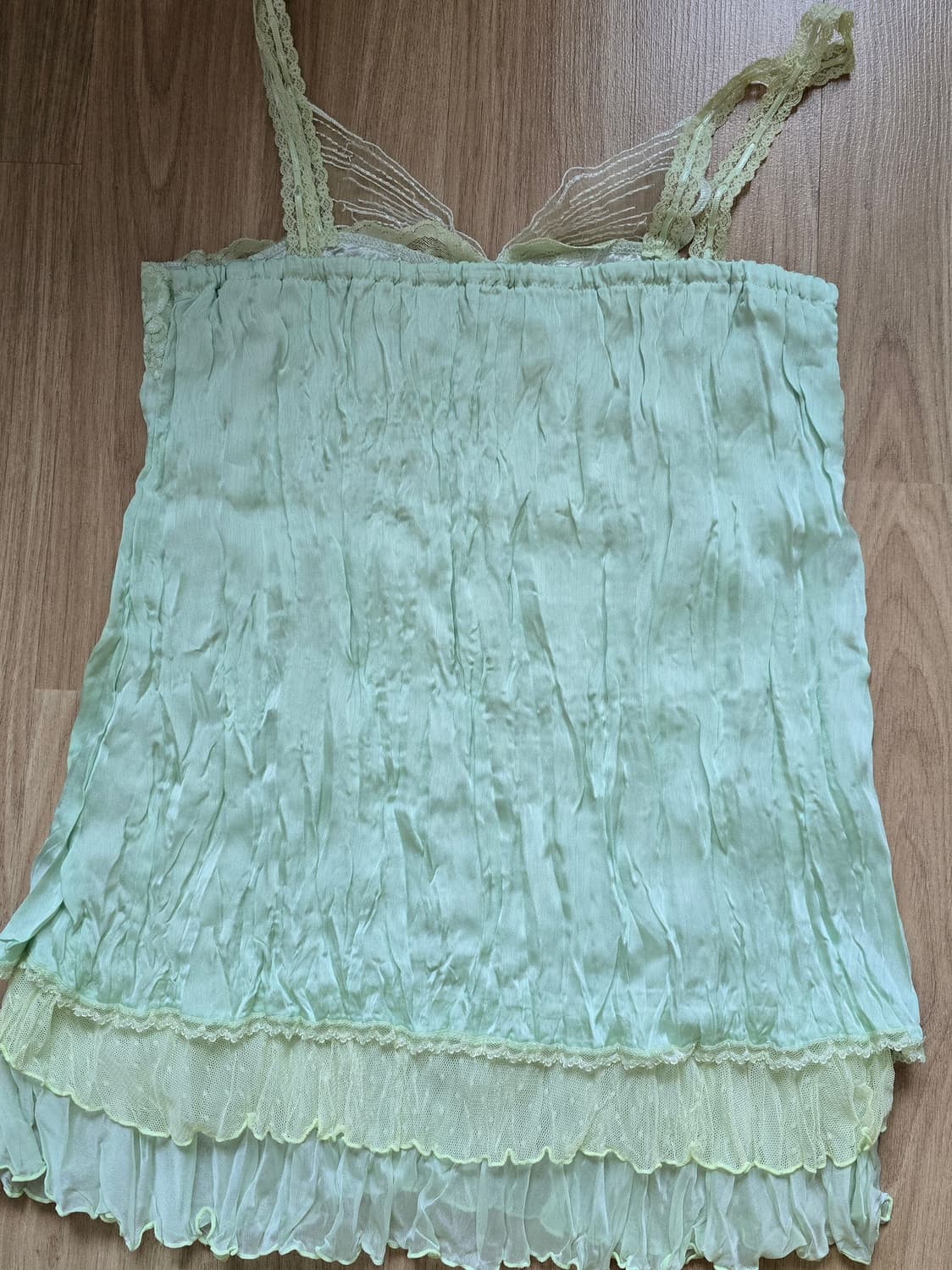 빈티지 나비 나시 민소매 민트 하구미 모리걸 상품이미지4