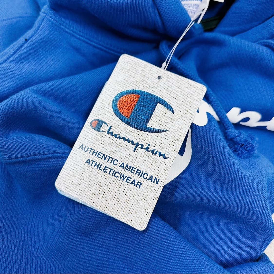 챔피언 남녀공용 블루 로고 풀오버 후드 상품이미지5