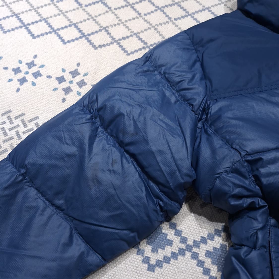 노스페이스 700 블루 톤톤 자수로고 눕시 거위털 구스다운 패딩 점퍼 상품이미지5