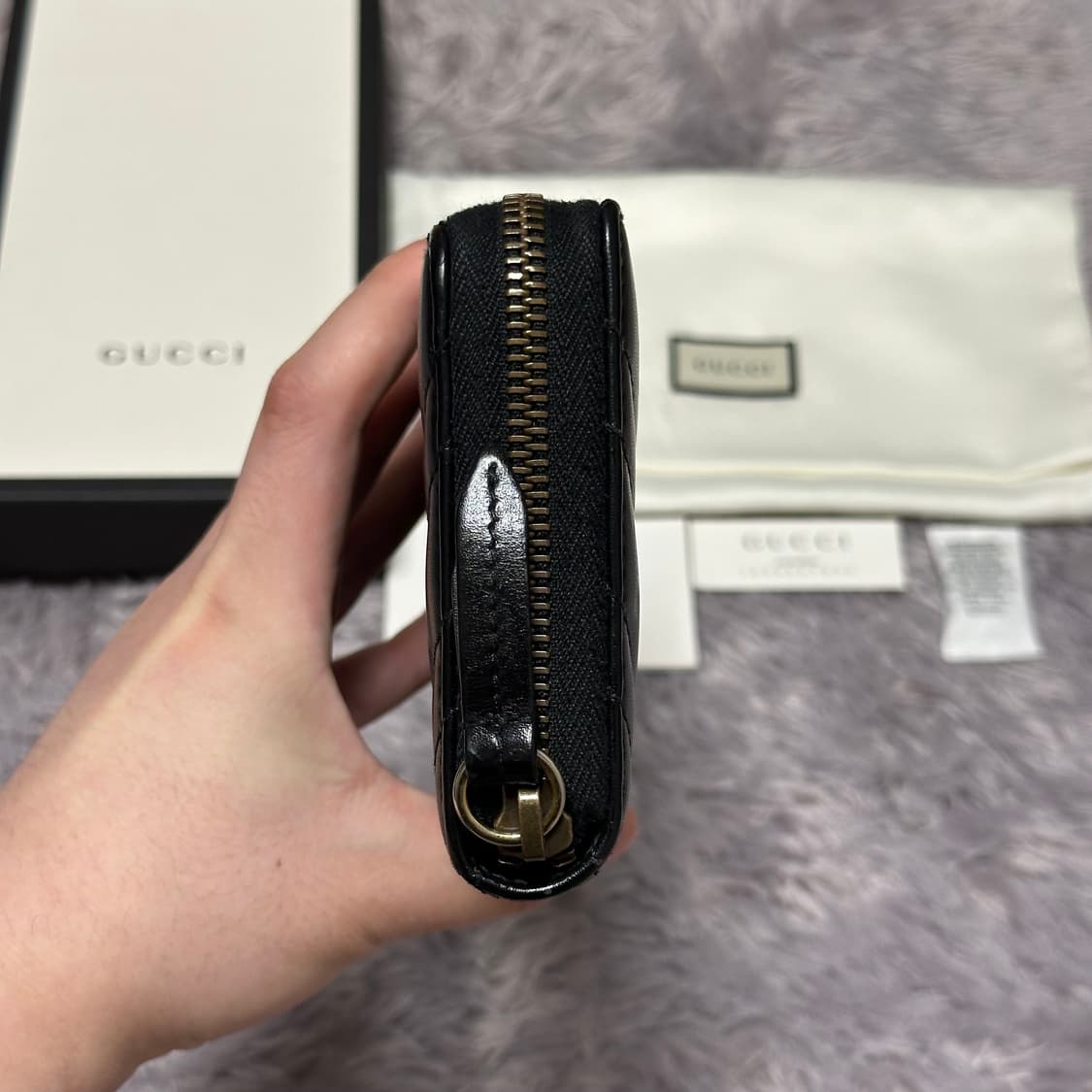 [풀구성] 구찌 GG 마몬트 마틀라세 장지갑 블랙 상품이미지6