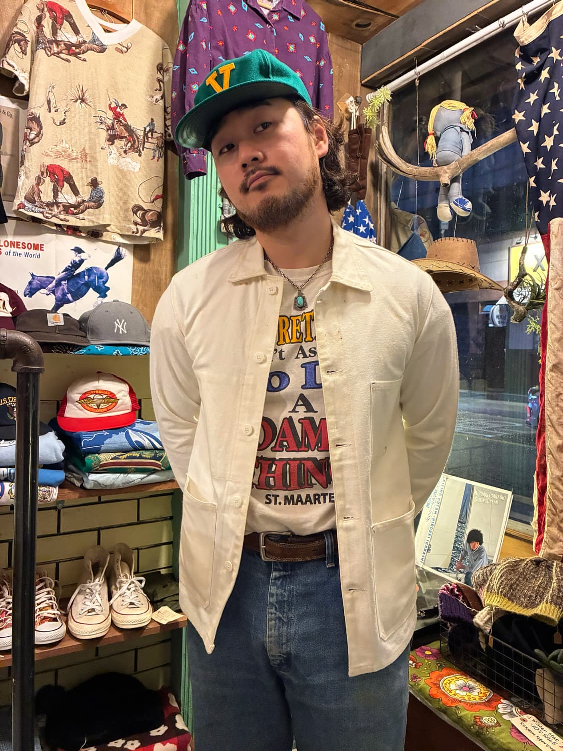 70~80s German Work Jacket White Twill 상품이미지1