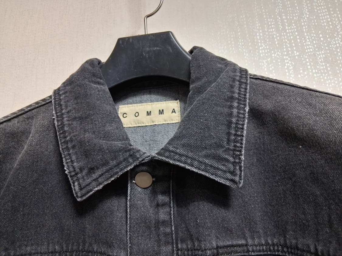 제품 신상품 차콜 먹색 나염 루즈핏 데님쟈켓 적당한 크롭 100까지 새거 상품이미지3