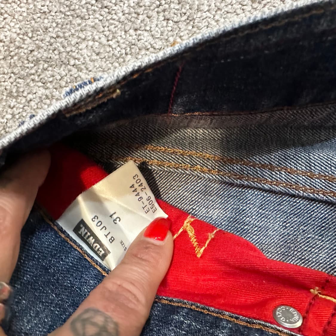 에드윈 블루트립 중청 웨스턴 데님 팬츠(31) 상품이미지4