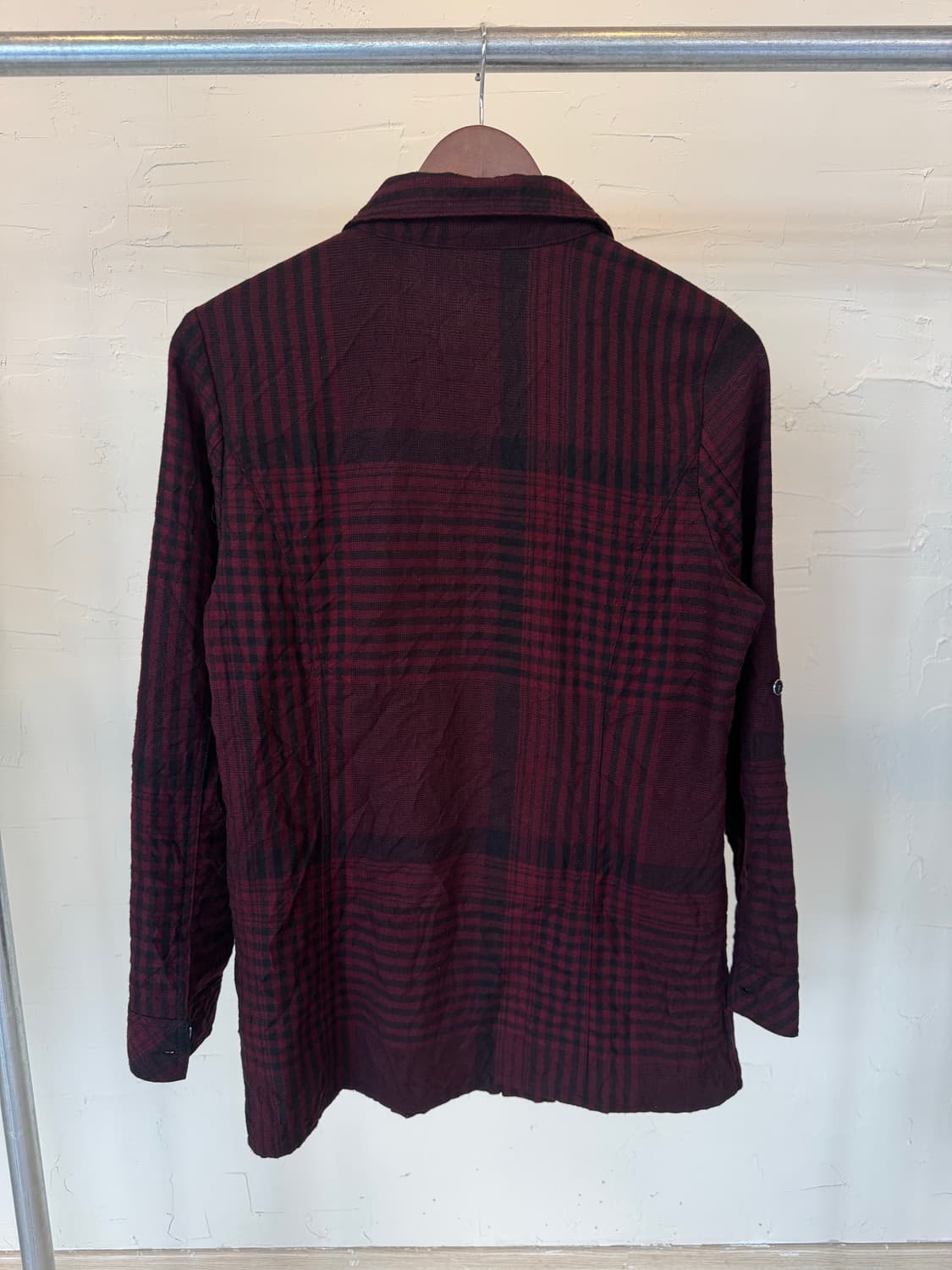 jpn vtg 체크 패턴 핀턱 셔츠 상품이미지2