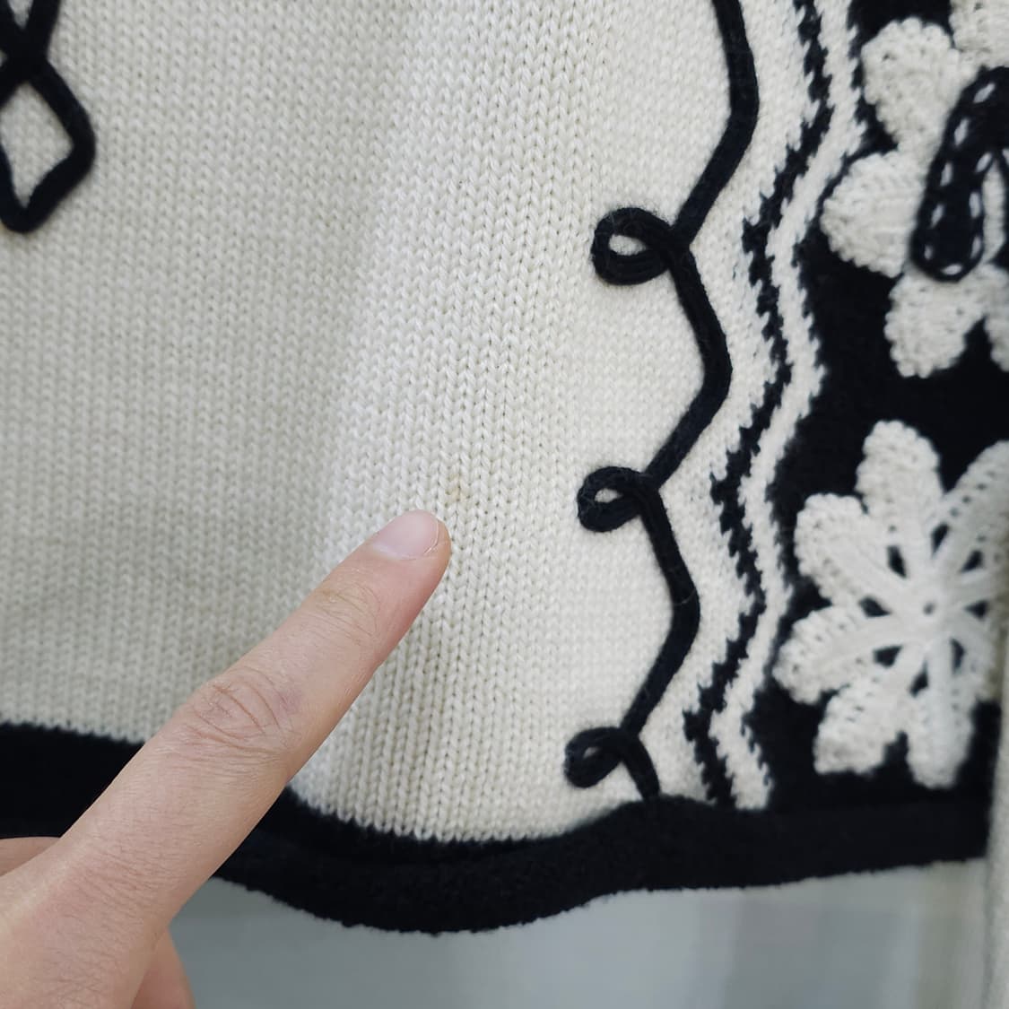 80-90s 일본디자이너 madame NICOLE 자수니트 상품이미지5