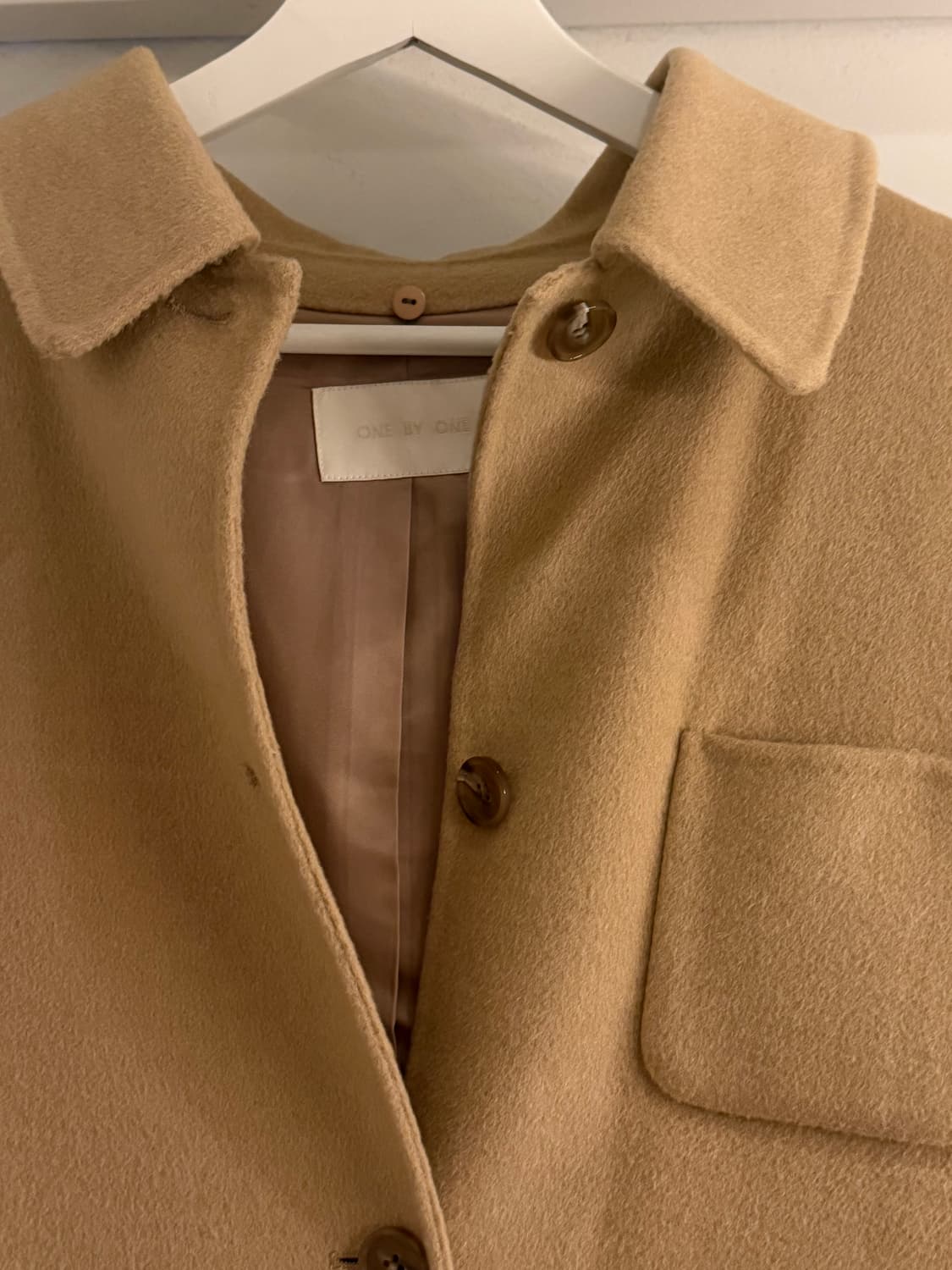 울 90% 핸드메이드 코트 카멜베이지 상품이미지3