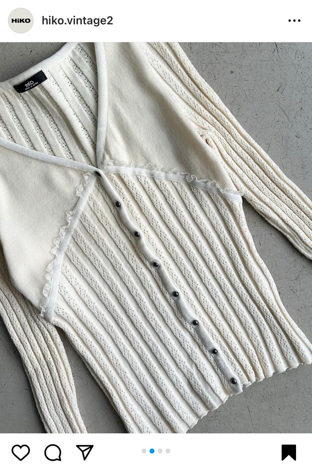 빈티지 아이보리 니트 가디건 페어리 그런지  상품이미지3