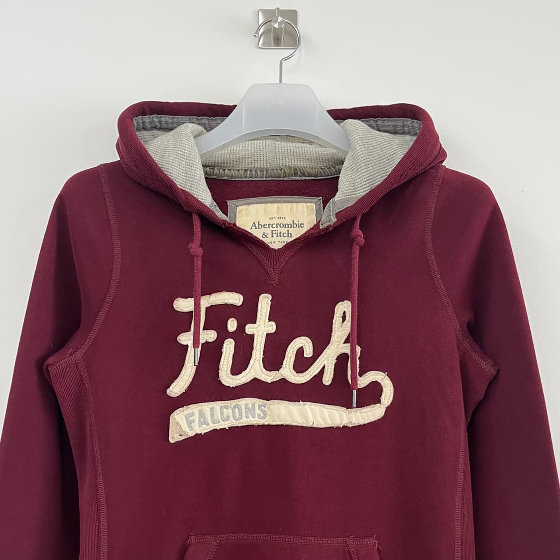 아베크롬비 자수로고 버건디 후드티 상품이미지4