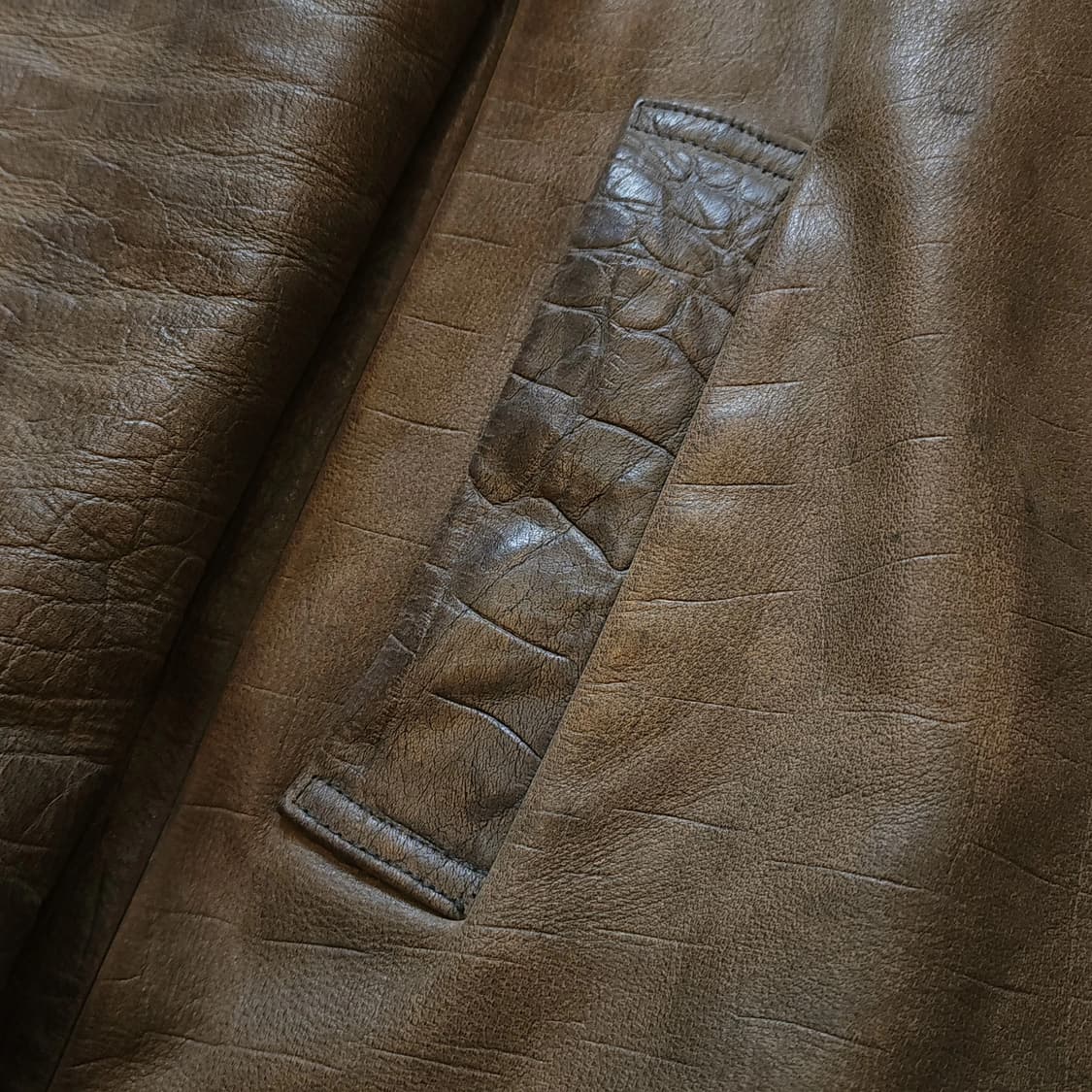 90s 아바하우스 빈티지 가죽자켓 크로커다일 엠보 소가죽 코트 F 상품이미지8