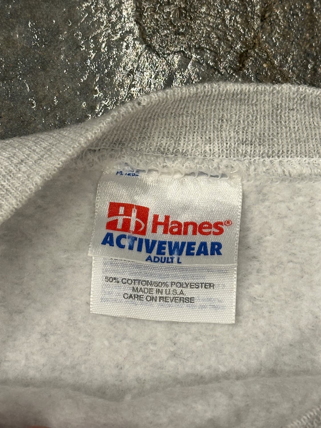 90s Hanes 50/50 USA 프린팅 스웻셔츠 L 상품이미지4