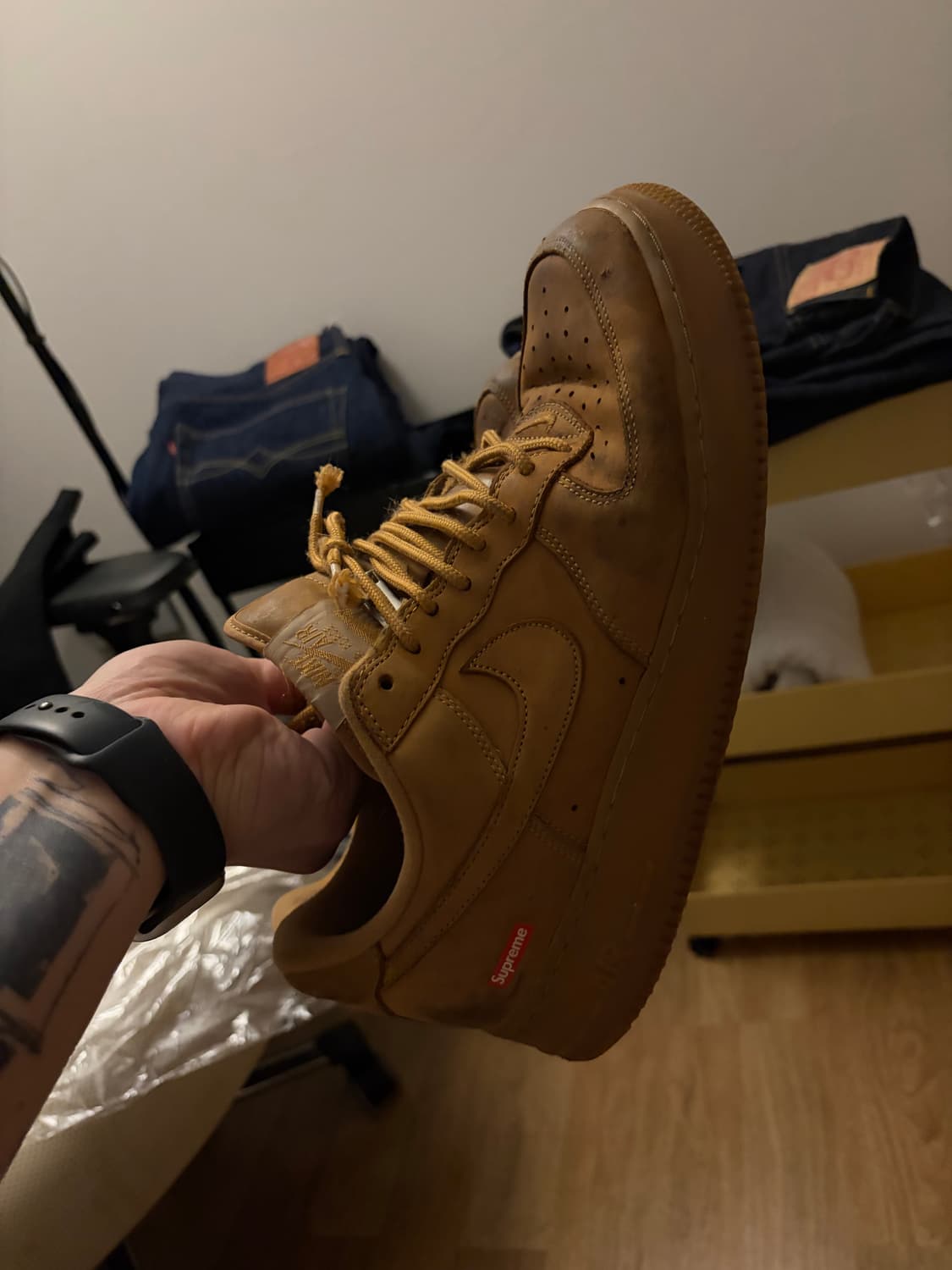 나이키 에어포스 슈프림 나이키 된장 & 블랙 2켤레 일괄 상품이미지2