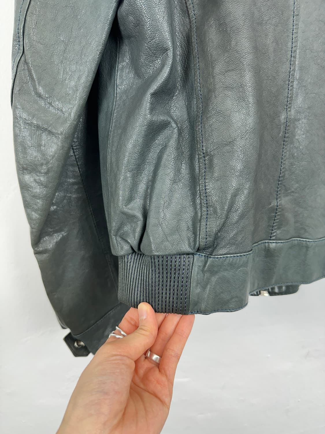 Intermezzo Faded Slim Leather Bomber 상품이미지9