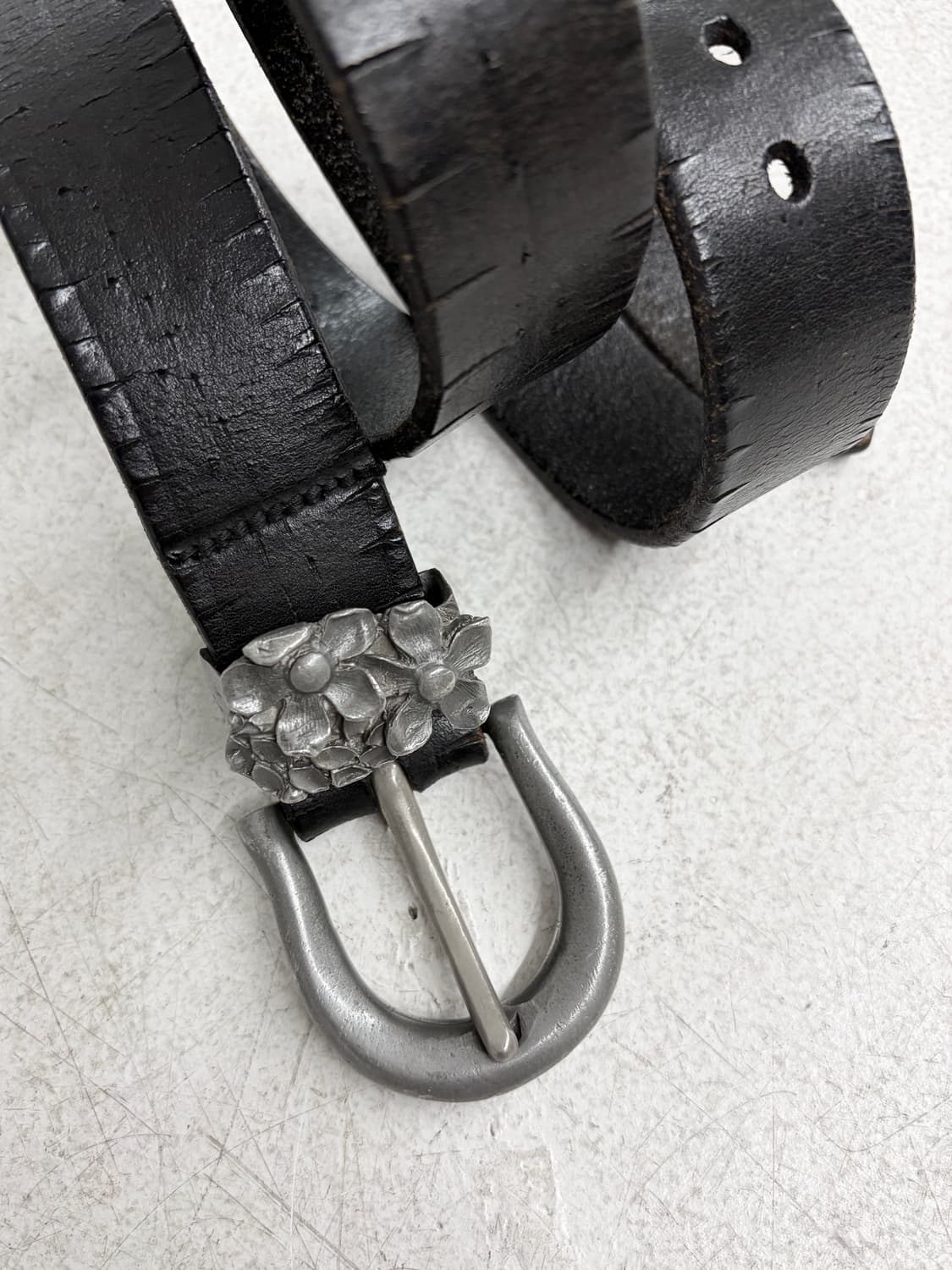 1990’s 빈티지 플라워 레더 벨트 상품이미지3