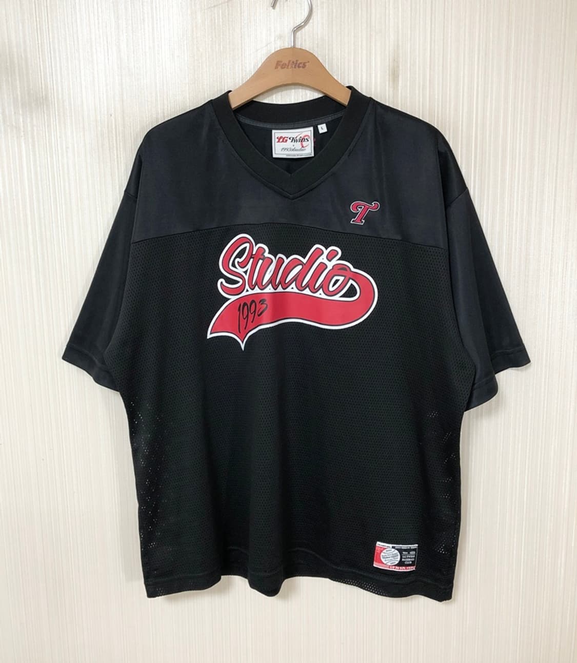 KBO LG트윈스X1993스튜디오 메쉬 져지 티셔츠 블랙 L 상품이미지1