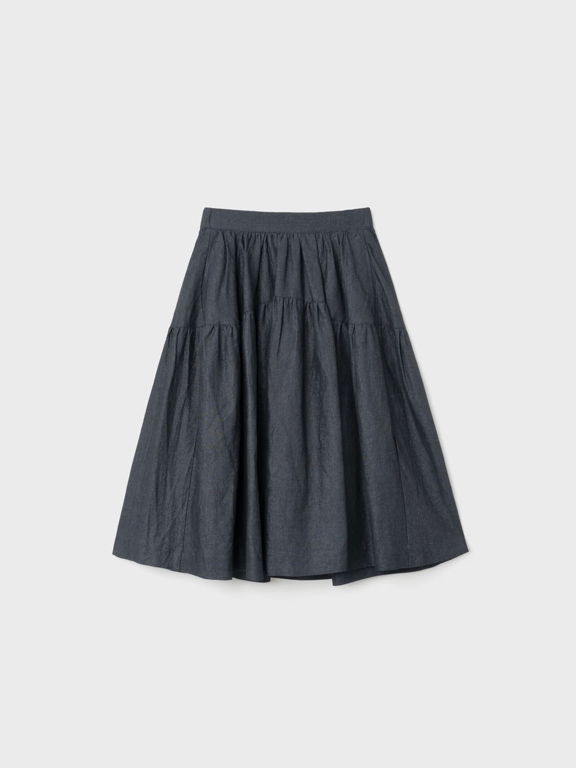 버뮬라 SHEER FLARED SKIRT (NAVY) 상품이미지1