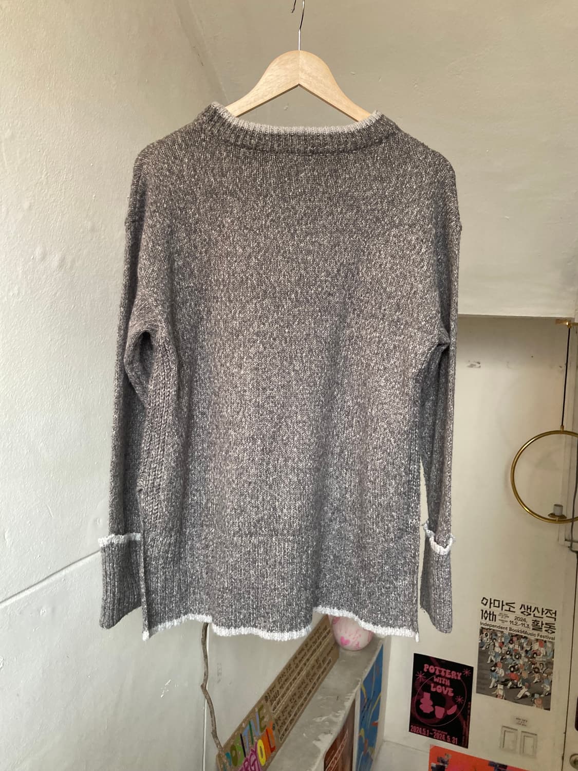 빈티지 그레이 레이어드 니트 상품이미지5