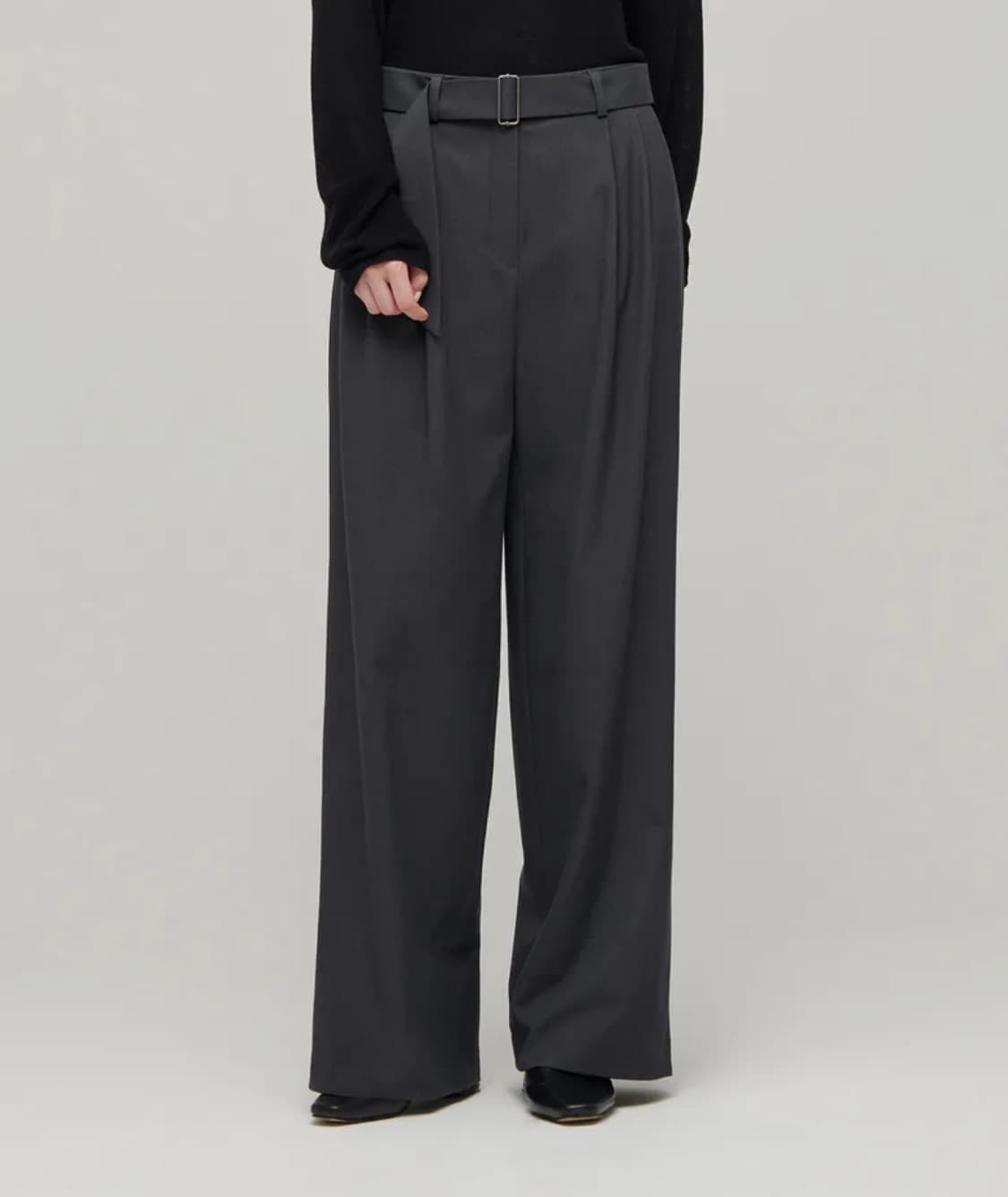 무신사 스탠다드 우먼즈 리얼 와이드 벨티드 슬랙스 27(새상품 상품이미지1