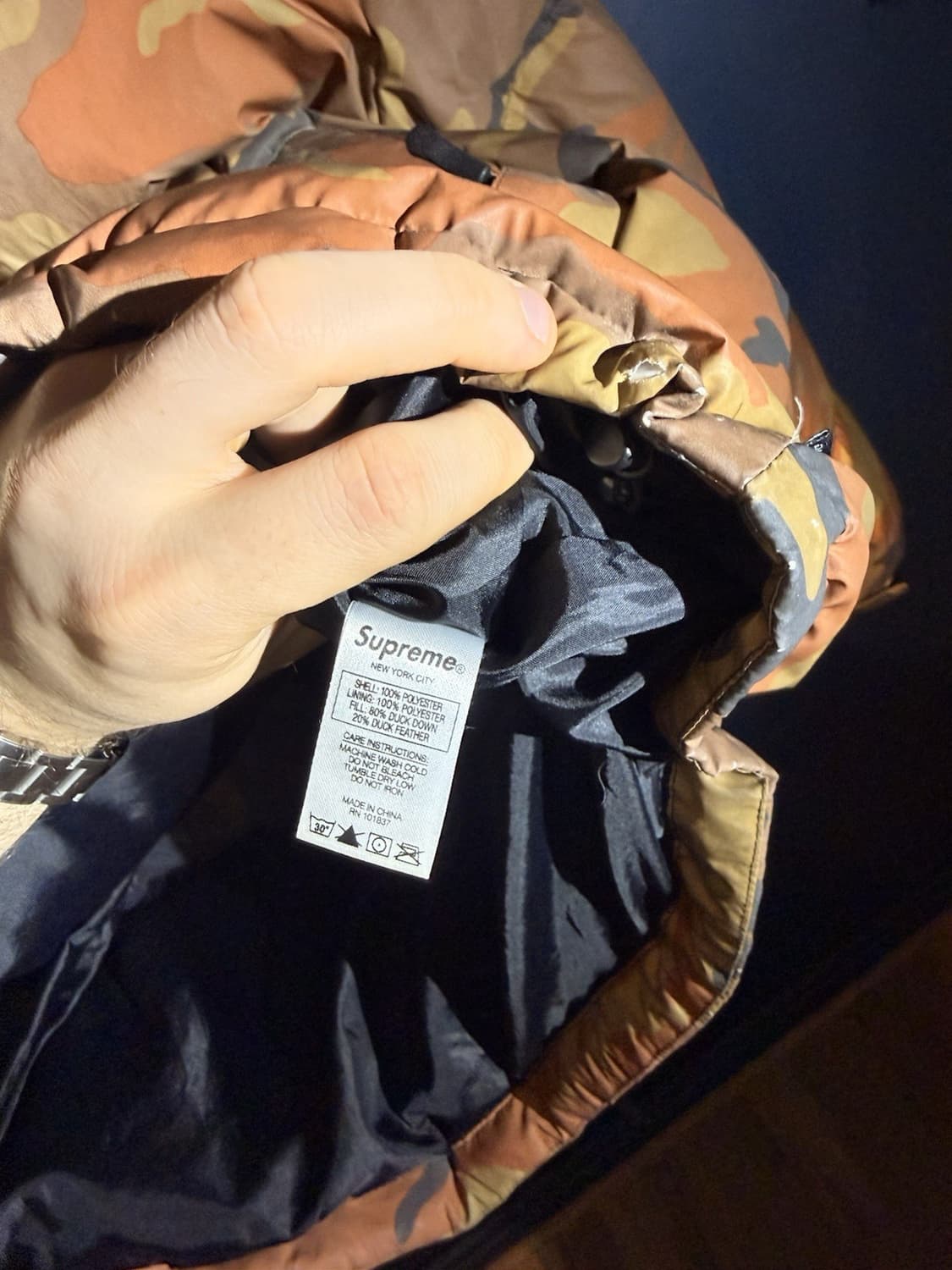 슈프림 리플렉티브 카모 다운 패딩 자켓 상품이미지3