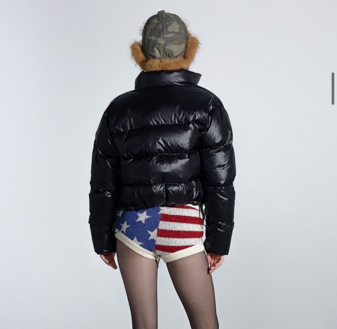 스컬프터 104 크롭 푸퍼 다운 숏패딩 블랙 S 상품이미지2