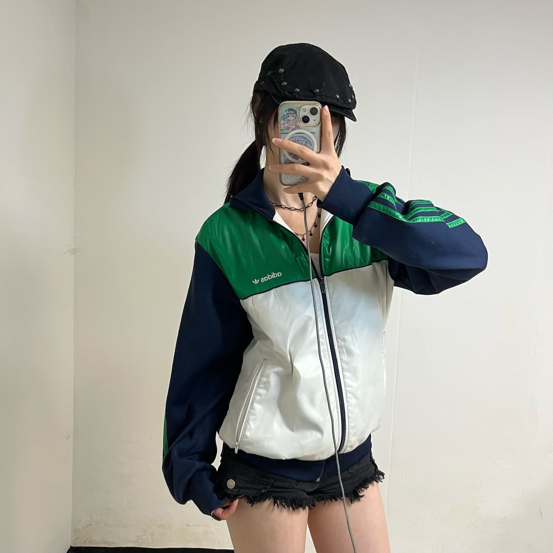 Adidas Green Colorblock Track Jacket 상품이미지2
