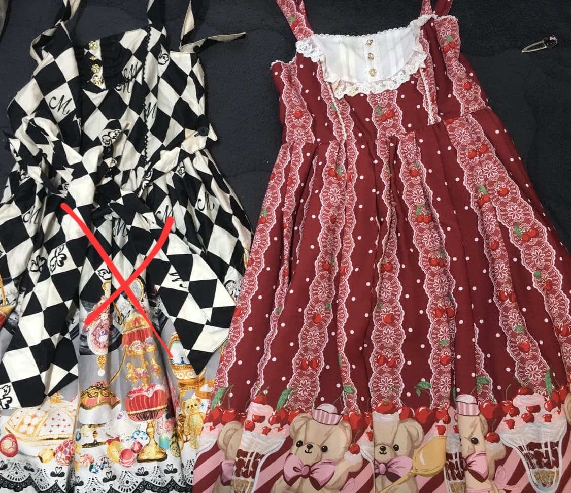 엑시즈팜 체리패턴 곰돌이 나시 롱원피스 상품이미지1