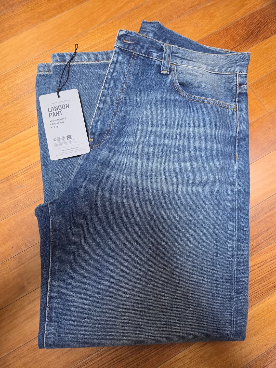 칼하트 Wip 랜든 팬츠 블루 원 워시드 34 상품이미지3